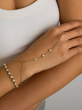 NWT Nadine CZ Hand Chain Bracelet